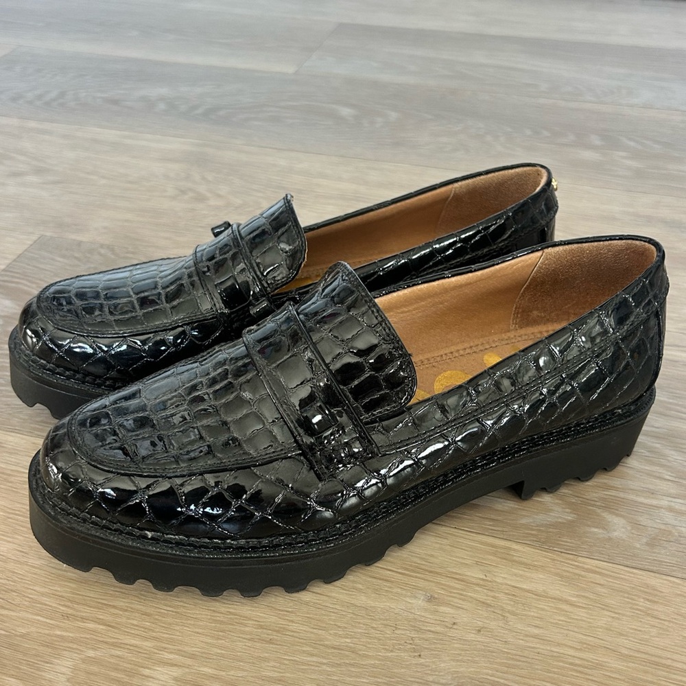 Circus by Sam Edelman Black Croc Patent Loafers